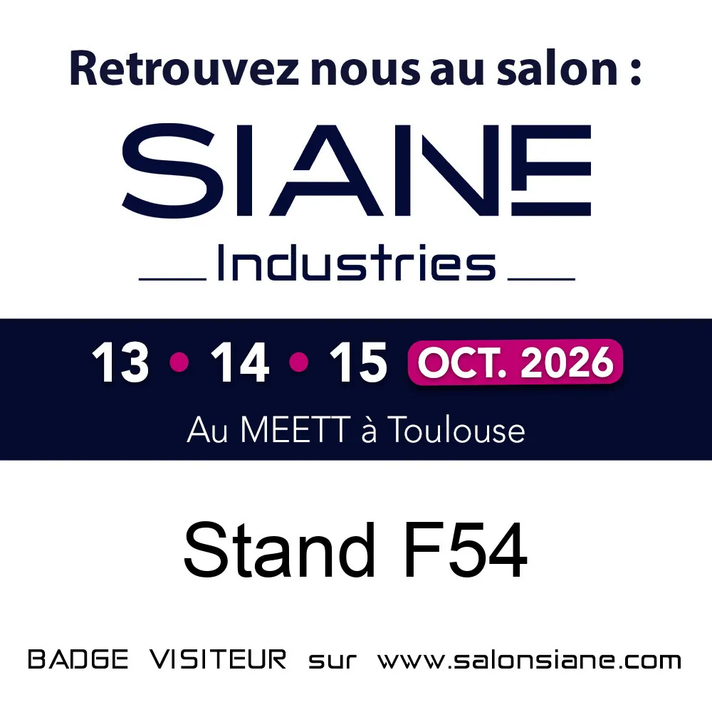 Visuel du salon SIANE 2026 : SUD LASER TUBE sur le stand F54, du 13 au 15 octobre au MEETT de Toulouse